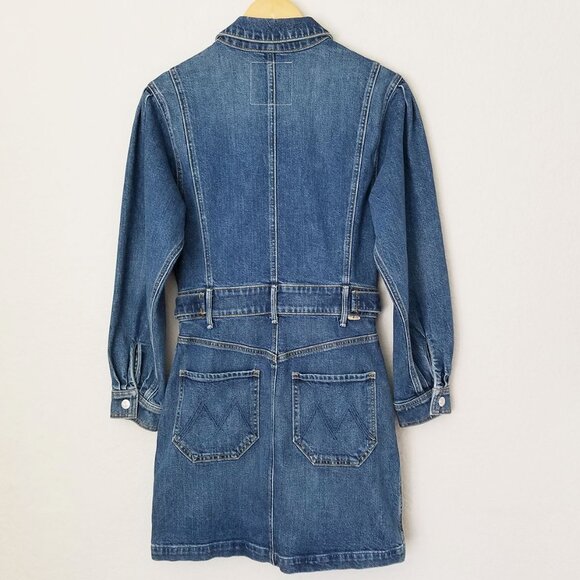 Mother Superior Women's S The Batwing Cinch Waist Mini Denim Dress Beer Me $525 - Picture 10 of 16